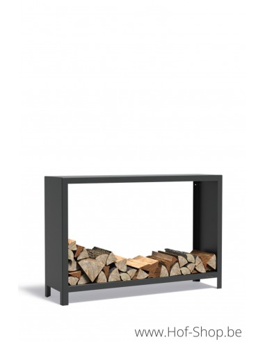 Houtopslag 150 x 40 x 100 cm - wood storage in zwart staal