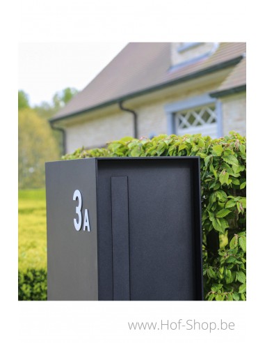 Nummer - wit aluminium 10 cm hoog
