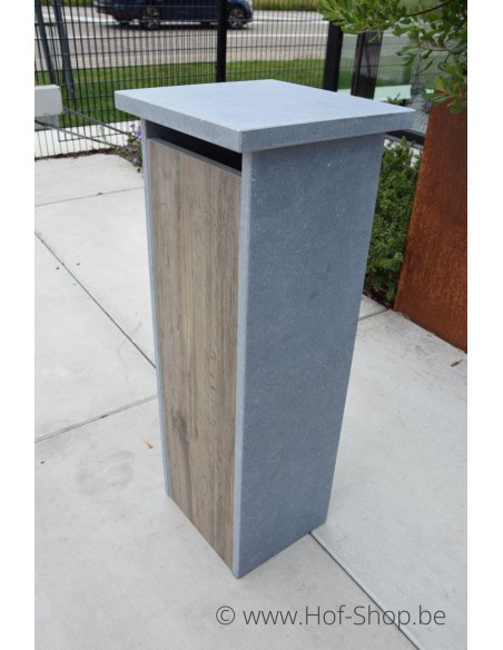 P-Box 7 Aspect bois - boîte aux lettres en pierre bleue