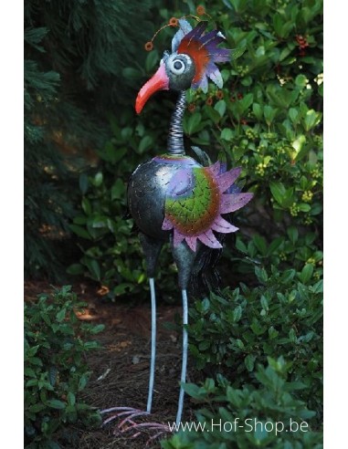 Grand oiseau coloré Argent - figurine en métal (MD16022)