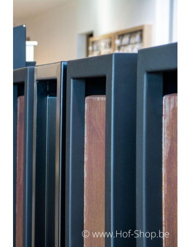 Litru Combo - Geroba boîte aux lettres noir avec acier corten