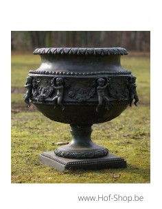 Grote vaas met engeltjes - bronzen beeld (B438)