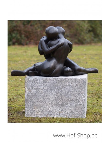 Modern verstrengeld liefdespaar - bronzen beeld (B609-1)