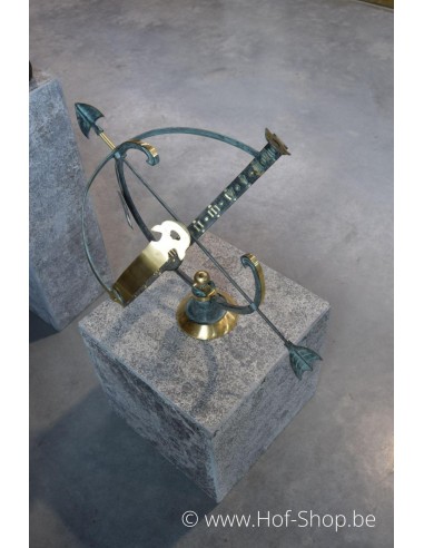 Sokkel 40 x 40 x 40 cm  gevlamd en geborsteld - zuil in blauwe hardsteen