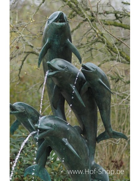 Vijf dolfijnen - bronzen beeld (B770)