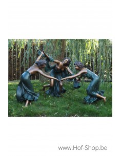 Trois femmes qui dansent - statue en bronze (B825)