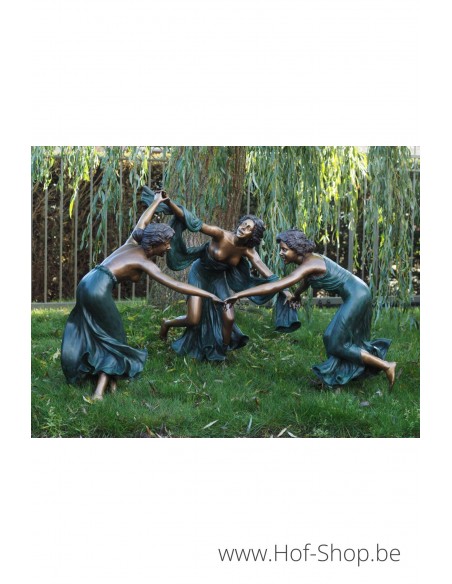 Trois femmes qui dansent - statue en bronze (B825)