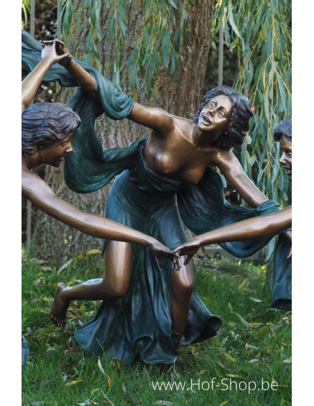 Drie dansende vrouwen - bronzen beeld (B825)