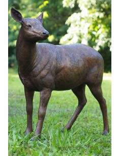 Vrouwelijk hert - bronzen beeld (B837-1)