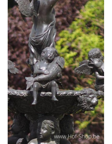 Grote fontein met engeltjes 275 cm - bronzen beeld (B669)