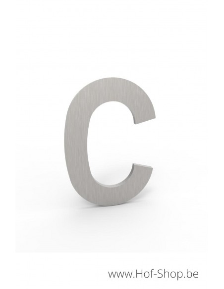 Lettre C - inox look aluminium 10 cm de haute (Numéro de maison Albo)