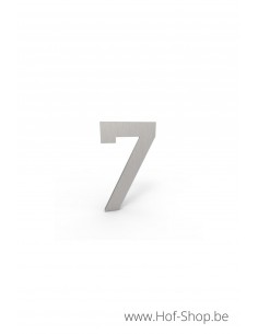 Nummer 7 inox look - aluminium 5 cm hoog (huisnummer Albo)