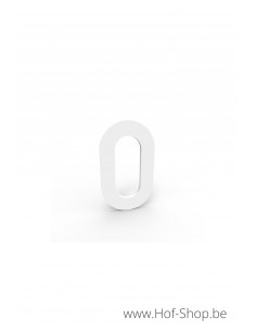Nummer 0 - wit aluminium 5 cm hoog (huisnummer Albo)