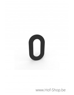 Nummer 0 - zwart aluminium 5 cm hoog (huisnummer Albo)