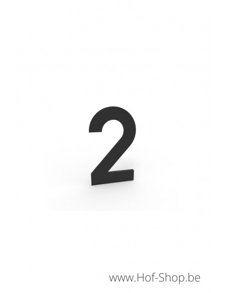 Numéro 2 - noir aluminium 5 cm de haute (Numéro de maison Albo)