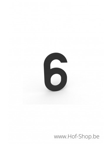Numéro 6 - noir aluminium 5 cm de haute (Numéro de maison Albo)