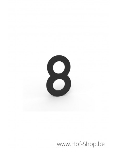 Numéro 8 - noir aluminium 5 cm de haute (Numéro de maison Albo)