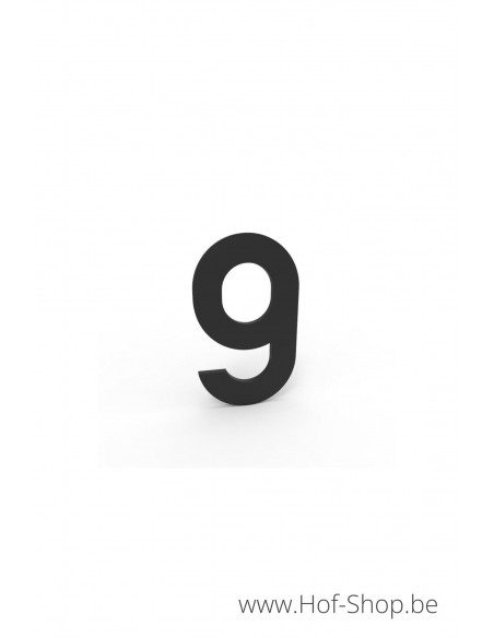 Numéro 9 - noir aluminium 5 cm de haute (Numéro de maison Albo)