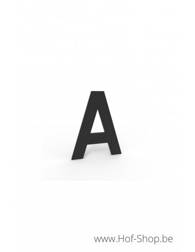Lettre A - zwart aluminium 5 cm hoog (huisnummer Albo)