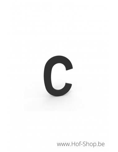 Lettre C - noir aluminium 5 cm de haute (Numéro de maison Albo)