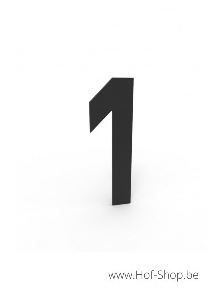 Nummer 1 - zwart aluminium 10 cm hoog (huisnummer Albo)