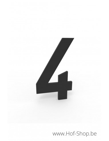 Nummer 4 - zwart aluminium 10 cm hoog (huisnummer Albo)