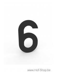 Nummer 6 - zwart aluminium 10 cm hoog (huisnummer Albo)