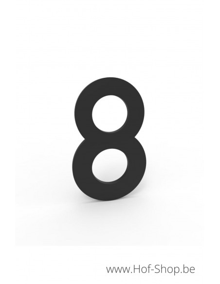 Numéro 8 - noir aluminium 10 cm de haute (Numéro de maison Albo)