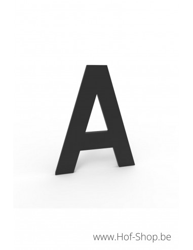 Letter A - zwart aluminium 10 cm hoog (huisnummer Albo)