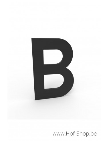 Letter B - zwart aluminium 10 cm hoog (huisnummer Albo)