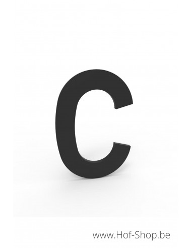 Letter C - zwart aluminium 10 cm hoog (huisnummer Albo)
