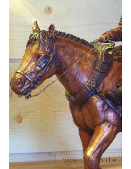 Garnaalvisser te paard - bronzen beeld (B1084)