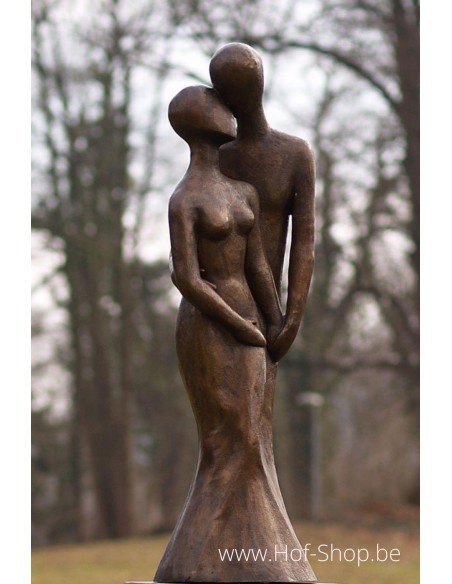 Couple d'amoureux modernes - statue en bronze (B1036)