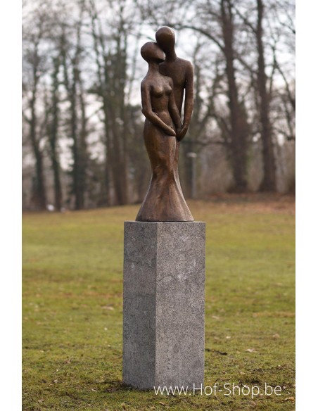 Couple d'amoureux modernes - statue en bronze (B1036)