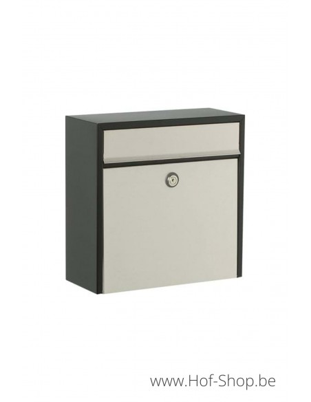 Allux 250 zwart met inox - brievenbus