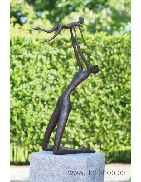 Moeder met kind - bronzen beeld (B88200)