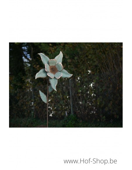 Grote bloem licht groen - metalen figuur (MD90041)
