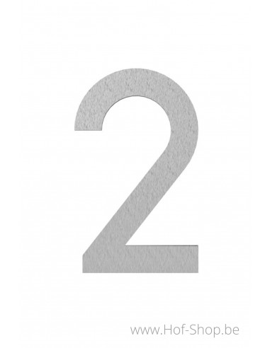 OUTLET Nummer 2 inox (12 cm hoog) - Huisnummer Adezz (met krasjes er op)