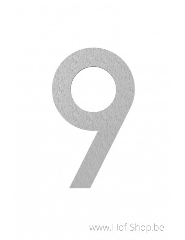 OUTLET Nummer 9 inox (12 cm hoog) - Huisnummer Adezz (met krasjes er op)