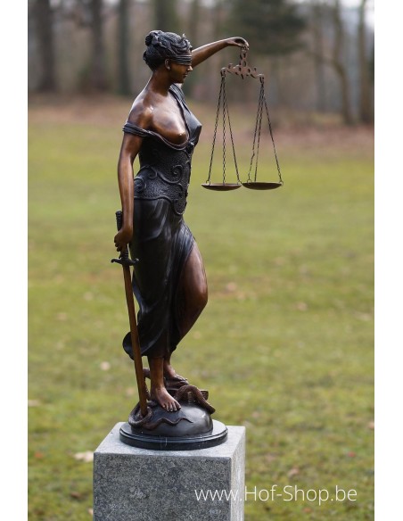 Vrouw justitia - bronzen beeld (B57886)