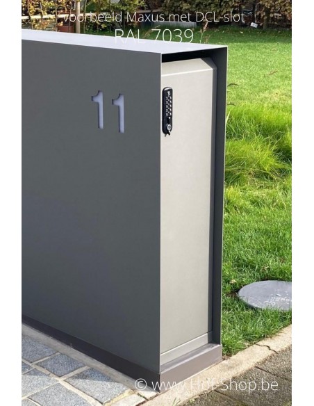 Maxus Single RAL 7039 mét pakketdeur - eSafe pakketbus aluminium