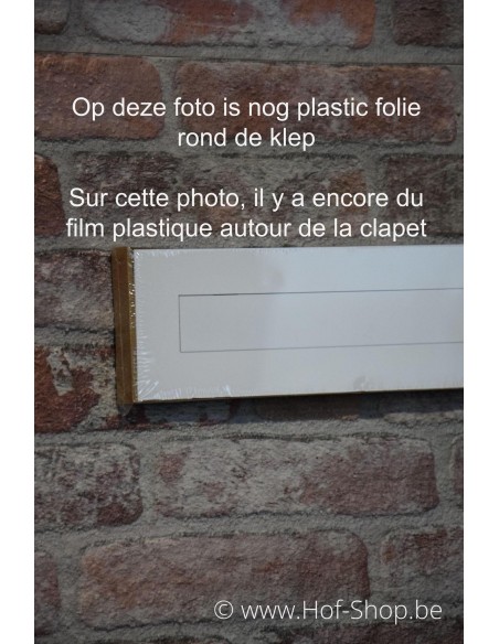 Brievenbusklep Integra 400 mm breed RAL 9016 - briefplaat aluminium