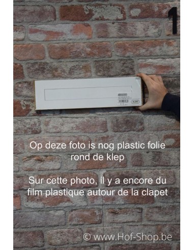Brievenbusklep Integra 400 mm breed RAL 9016 - briefplaat aluminium