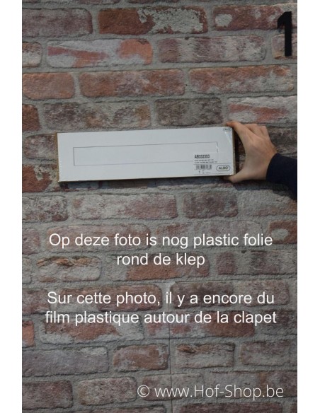 Brievenbusklep Integra 400 mm breed RAL 9016 - briefplaat aluminium