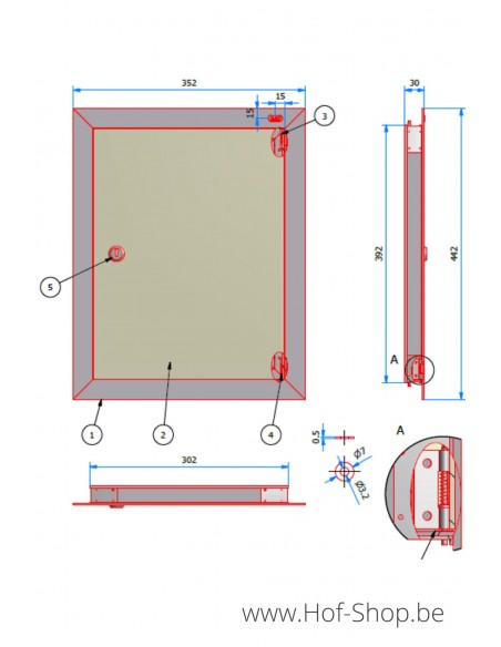 Porte boîte aux lettres 529/3 Blanc 35,2 x 44,2 cm - Albo porte boîte aux lettres aluminium