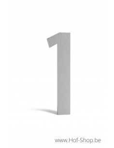 Nummer 1 inox (12 cm hoog) - Huisnummer Adezz