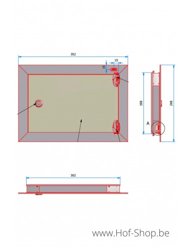 Brievenbusdeur 35,2 x 24,8 cm Zwart aluminium - Albo brievenkastdeur 529/1/H 'Calla Zwart Horizontaal'