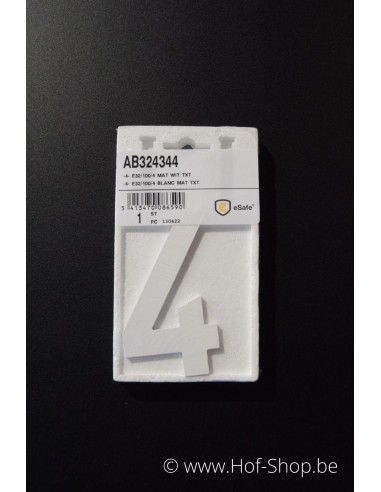 Numéro 4 - très épais blanc aluminium 10 cm de haute (Numéro de maison Albo)