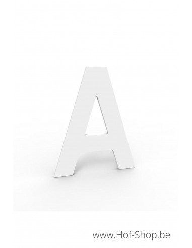Letter A - extra dik wit aluminium 10 cm hoog (huisnummer Albo)