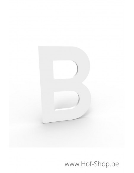 Letter B - extra dik wit aluminium 10 cm hoog (huisnummer Albo)